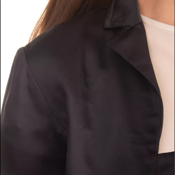 $750 TOME Satin Jacket Ruffle Belted Open Front - Picture 6 of 9